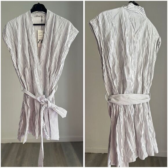 Zara Co-Ord Set Rigid Wrinkled Kimono Top
And Wide Pants - Picture 2 of 9